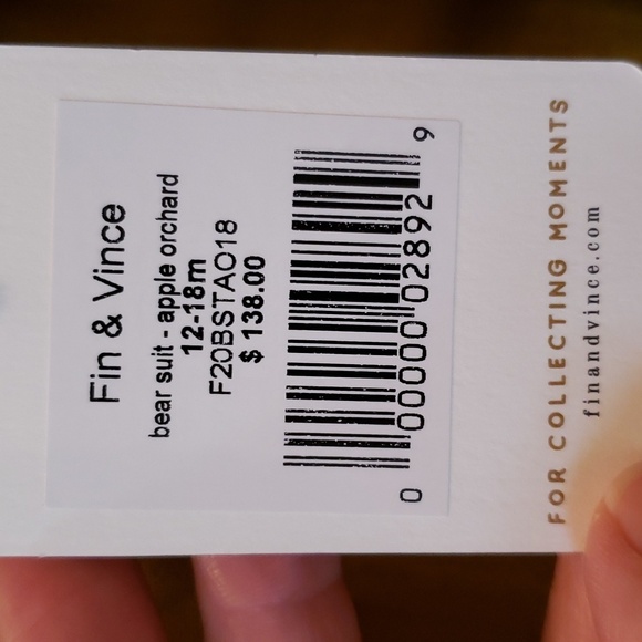 Fin and Vince Bear Suit in "Apple orchard", size 12/18 Months, NWT! - Picture 7 of 7